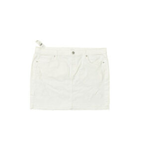 Ann Taylor LOFT Women's White Denim Mini Skirt Size 16 Zip Solid NWT
